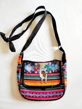 Handmade Bolivia Alpaca Embroidered Crossbody Bag - Multicolor
